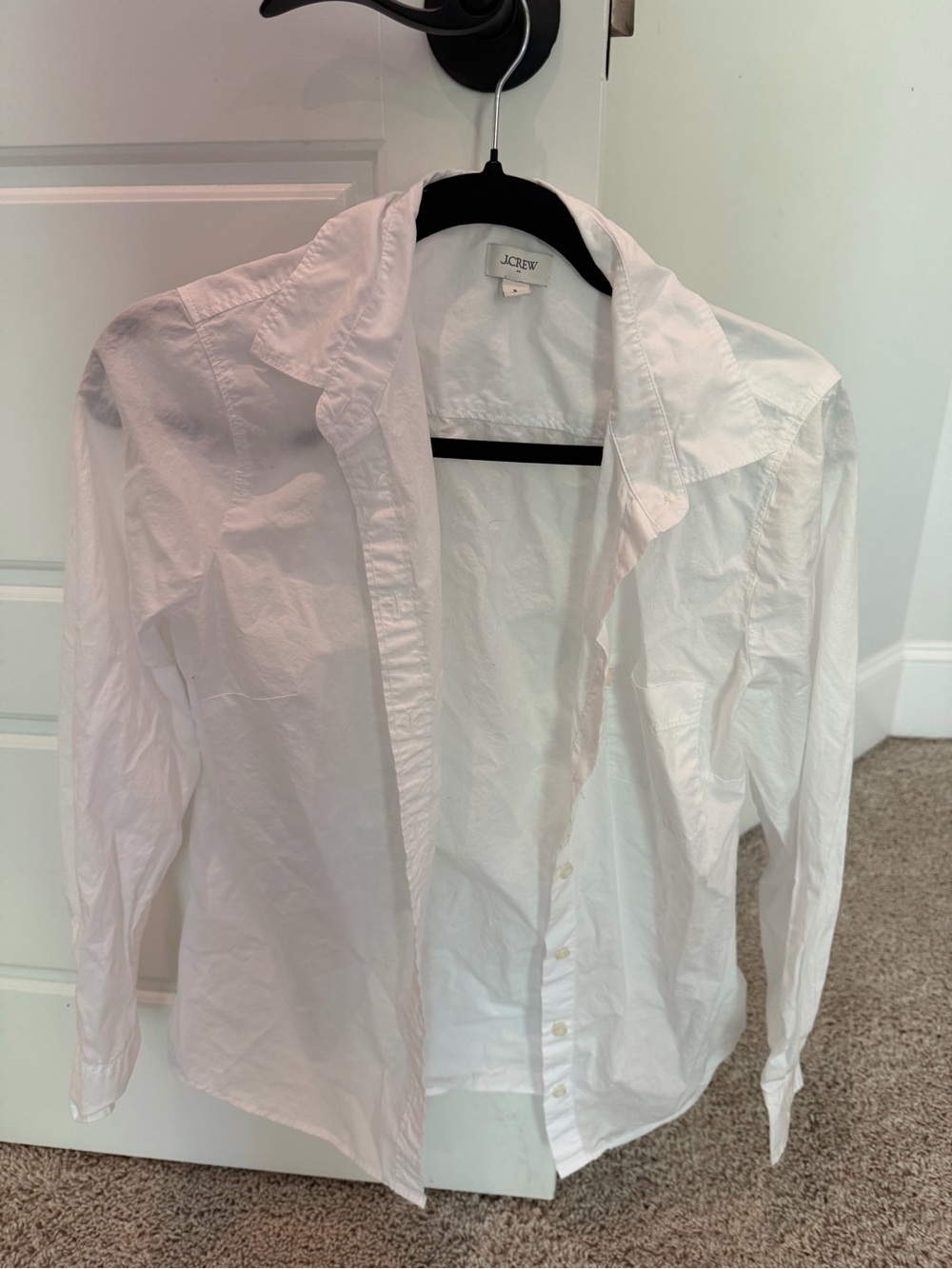 J.Crew White Long Sleeve Button Front Shirt Size 4